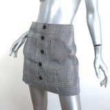 Veronica Beard Mini Skirt Fisher Navy/Multi Linen-Cotton Houndstooth Size 2 NEW