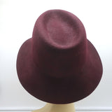Stella McCartney Fedora Hat Burgundy Wool Felt Size 56