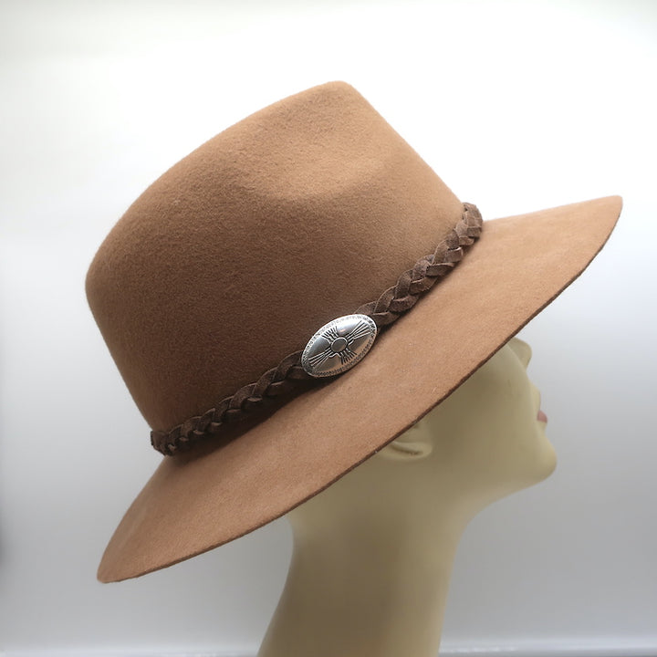 Lovely Bird Braided Band Fedora Hat Brown Wool Felt