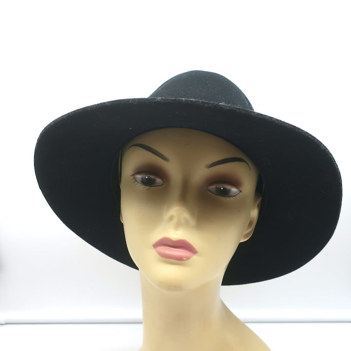 Rag &amp; Bone Floppy Brim Fedora Hat with Leather Band Black Size Medium