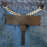 Rag & Bone Abbey Denim Moto Jacket Blue Cotton Size Extra Small