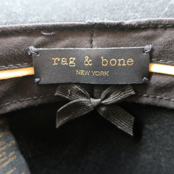 Rag &amp; Bone Floppy Brim Fedora Hat with Leather Band Black Size Medium