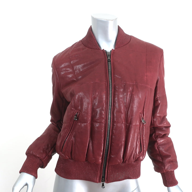Emporio Armani - Quilted Leather Bomber Jacket - Men - Lamb Skin/Polyester/Elastane - 52 - Black