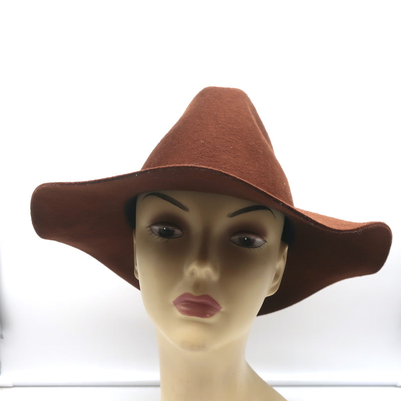 Janessa Leone Kit Fedora Oak Brown Wool Felt Size Small Packable Hat