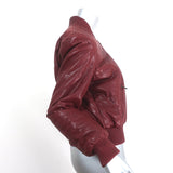 Veronica Beard Malin Quilted Leather Bomber Jacket Bordeaux Size Small