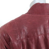 Veronica Beard Malin Quilted Leather Bomber Jacket Bordeaux Size Small