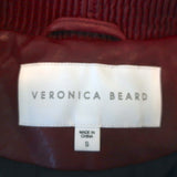 Veronica Beard Malin Quilted Leather Bomber Jacket Bordeaux Size Small