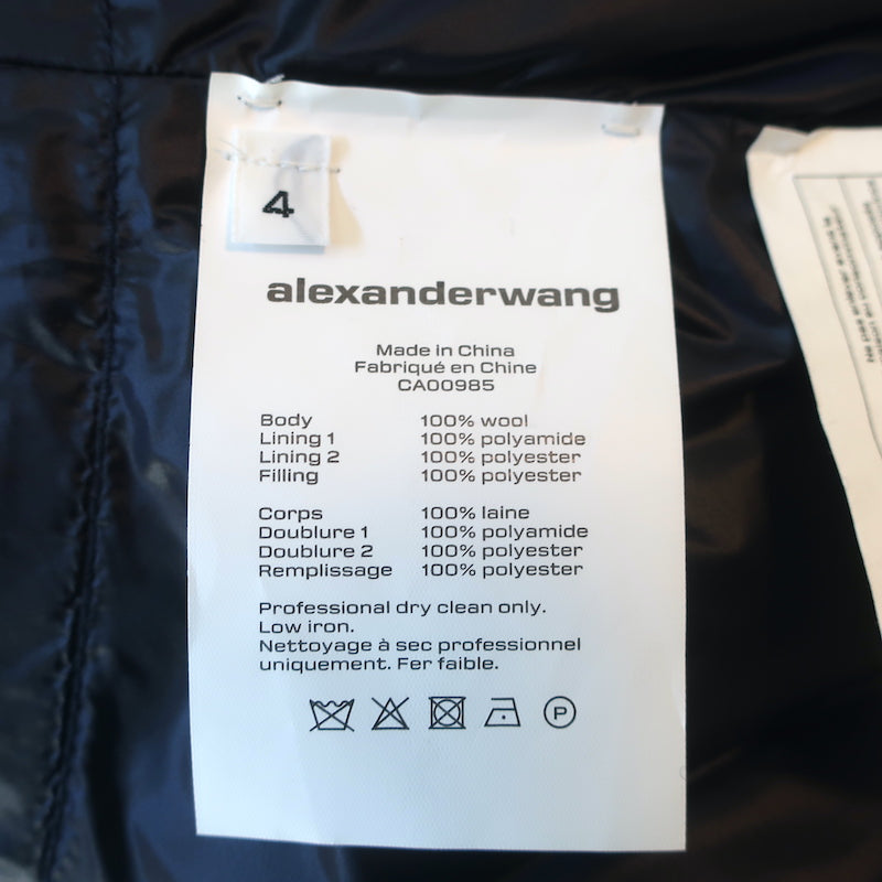 Alexander Wang Padded Collegiate Blazer Navy Wool Size 4 One-Button Jacket NEW