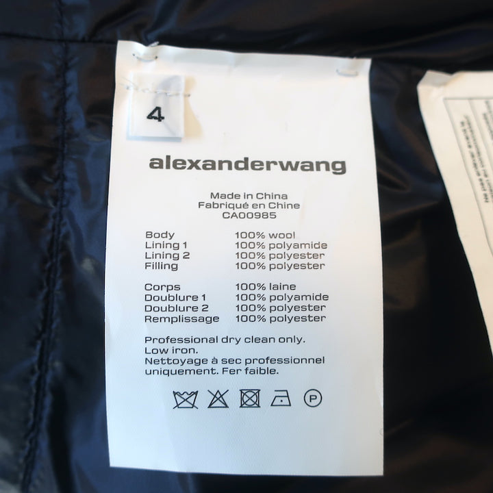 Alexander Wang Padded Collegiate Blazer Navy Wool Size 4 One-Button Jacket NEW