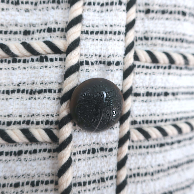 Veronica Beard Sleeveless Mini Dress Kama White/Black Striped Tweed Size 2