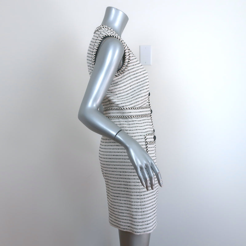 Veronica Beard Sleeveless Mini Dress Kama White/Black Striped Tweed Size 2