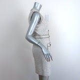 Veronica Beard Sleeveless Mini Dress Kama White/Black Striped Tweed Size 2