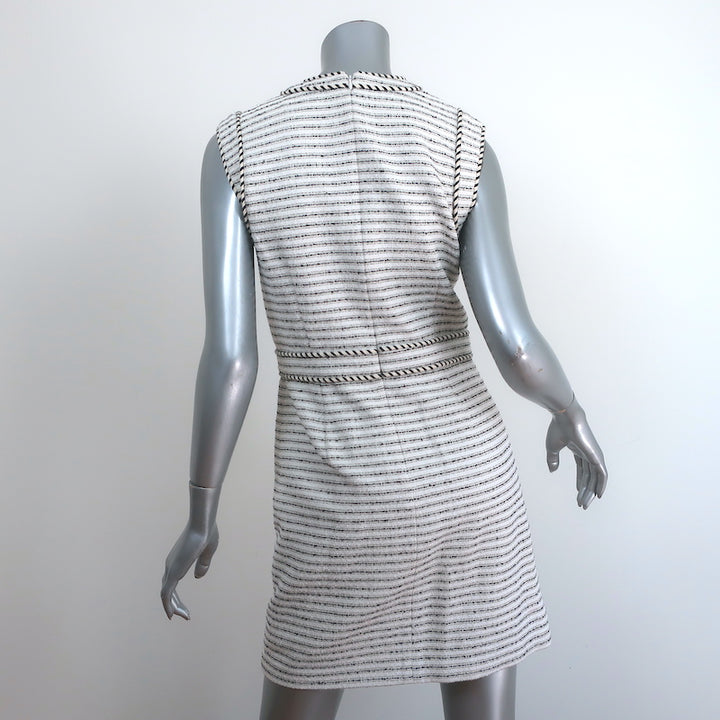 Veronica Beard Sleeveless Mini Dress Kama White/Black Striped Tweed Size 2