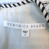 Veronica Beard Sleeveless Mini Dress Kama White/Black Striped Tweed Size 2