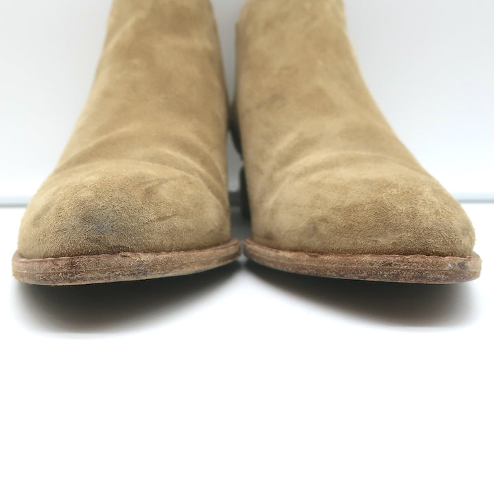 Alexander Wang Kori Ankle Boots Beige Suede Size 37 Cutout Heel Booties