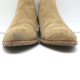 Alexander Wang Kori Ankle Boots Beige Suede Size 37 Cutout Heel Booties