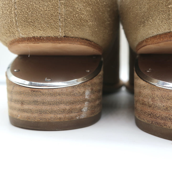 Alexander Wang Kori Ankle Boots Beige Suede Size 37 Cutout Heel Booties