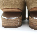 Alexander Wang Kori Ankle Boots Beige Suede Size 37 Cutout Heel Booties