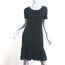 St. John Sport Pleated Hem Dress Black Wool-Blend Size Small Short Sleeve Shift