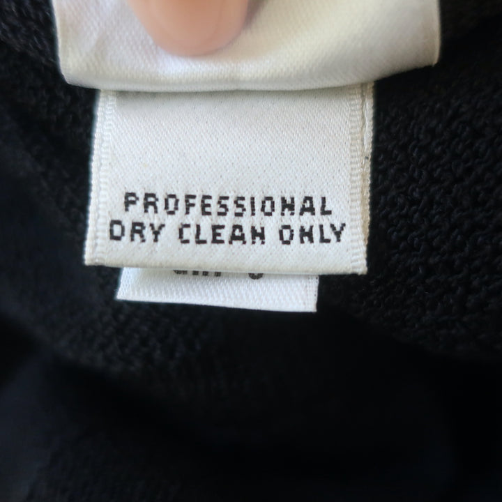 St. John Sport Pleated Hem Dress Black Wool-Blend Size Small Short Sleeve Shift