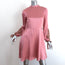 Valentino Long Sleeve Mini Dress Pink Hammered Satin Size 38 NEW