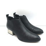 Alexander Wang Kori Ankle Boots Black Leather Size 37.5 Cutout Heel Booties