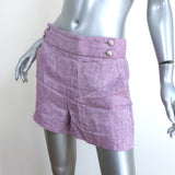 Veronica Beard Kimm Shorts Lilac Linen Herringbone Size 4