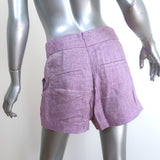 Veronica Beard Kimm Shorts Lilac Linen Herringbone Size 4
