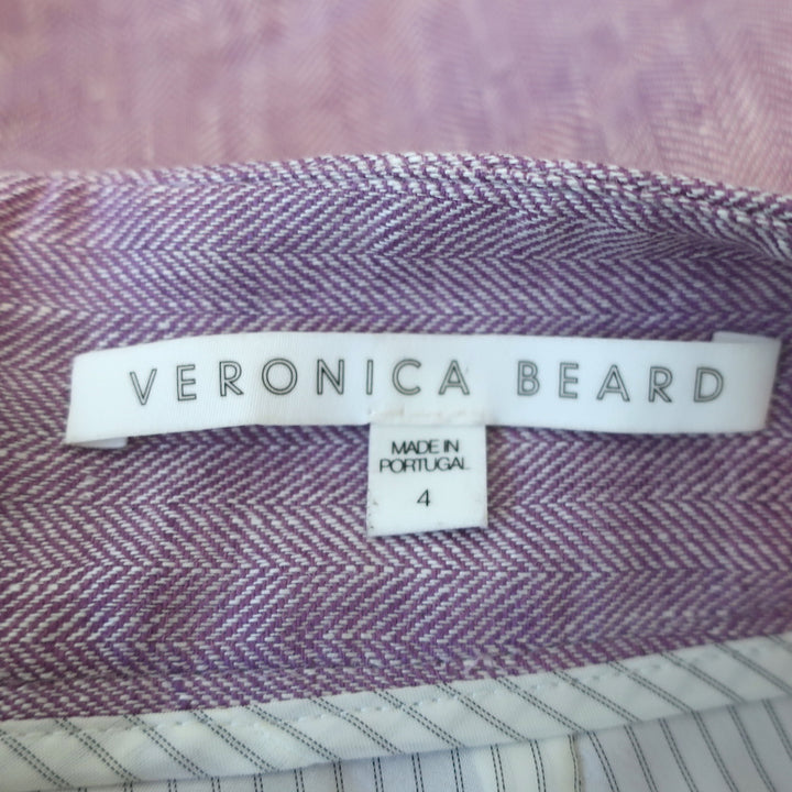 Veronica Beard Kimm Shorts Lilac Linen Herringbone Size 4