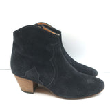 Isabel Marant Dicker Ankle Boots Black Suede Size 38 Western Booties