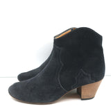 Isabel Marant Dicker Ankle Boots Black Suede Size 38 Western Booties