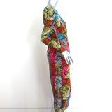 Le Superbe Twist-Front Dress Rain-Boa Snake Print Stretch Jersey Size Small NEW