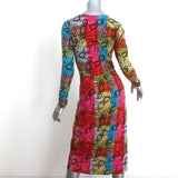 Le Superbe Twist-Front Dress Rain-Boa Snake Print Stretch Jersey Size Small NEW