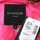 Le Superbe Twist-Front Dress Rain-Boa Snake Print Stretch Jersey Size Small NEW