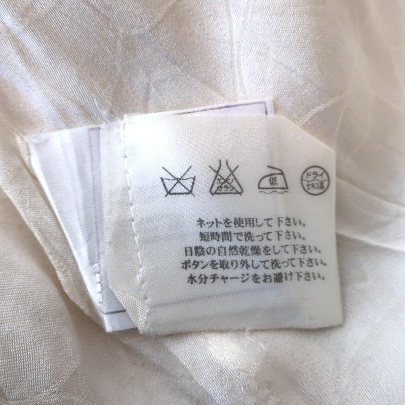 Chanel 03P CC Pearl Button Jacket Ivory Wool Crepe Size 40