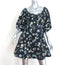 Nicholas Puff Sleeve Mini Dress Lydia Black Floral Print Cotton Size 10 NEW