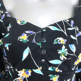 Nicholas Puff Sleeve Mini Dress Lydia Black Floral Print Cotton Size 10 NEW