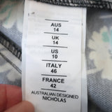 Nicholas Puff Sleeve Mini Dress Lydia Black Floral Print Cotton Size 10 NEW