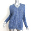 Sandro Metallic Tweed Knit Cardigan Blue Linen-Blend Size 3 Snap Front Sweater