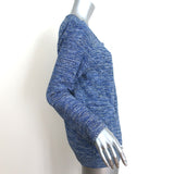 Sandro Metallic Tweed Knit Cardigan Blue Linen-Blend Size 3 Snap Front Sweater