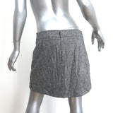Veronica Beard Mini Skirt Fisher Gray Stretch Linen Herringbone Size 8