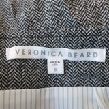 Veronica Beard Mini Skirt Fisher Gray Stretch Linen Herringbone Size 8