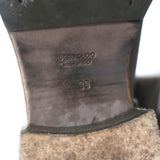 Brunello Cucinelli Moto Boots Gray Suede Size 39 Mid-Calf Biker Boots