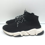 Balenciaga Speed Lace-Up Sock Sneakers Black Knit Size 39