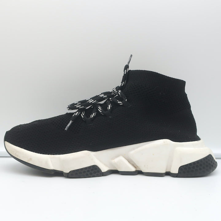 Balenciaga Speed Lace-Up Sock Sneakers Black Knit Size 39