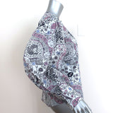Isabel Marant Etoile Blouse Unatil Printed Cotton Size 42 Blouson-Sleeve Top