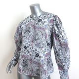 Isabel Marant Etoile Blouse Unatil Printed Cotton Size 42 Blouson-Sleeve Top