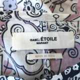 Isabel Marant Etoile Blouse Unatil Printed Cotton Size 42 Blouson-Sleeve Top