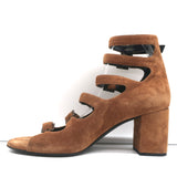 Saint Laurent Babies Multi-Strap Sandals Brown Suede Size 39.5 Open Toe Heels