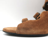 Saint Laurent Babies Multi-Strap Sandals Brown Suede Size 39.5 Open Toe Heels